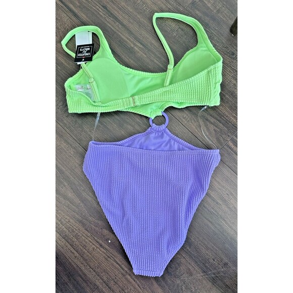 Salt + Cove Salt & Cove Juniors' Color blocked One-Piece Monokini Swimsuit M - Picture 6 of 7